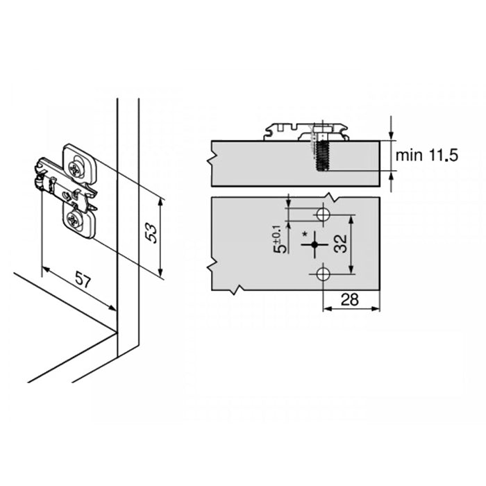 Montageplatte für IKEA Faktum Scharniere