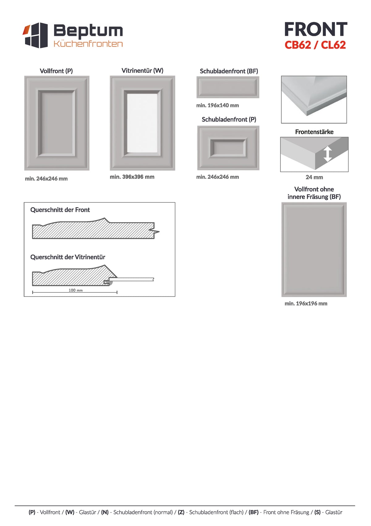 Lackierte Musterfront CL62