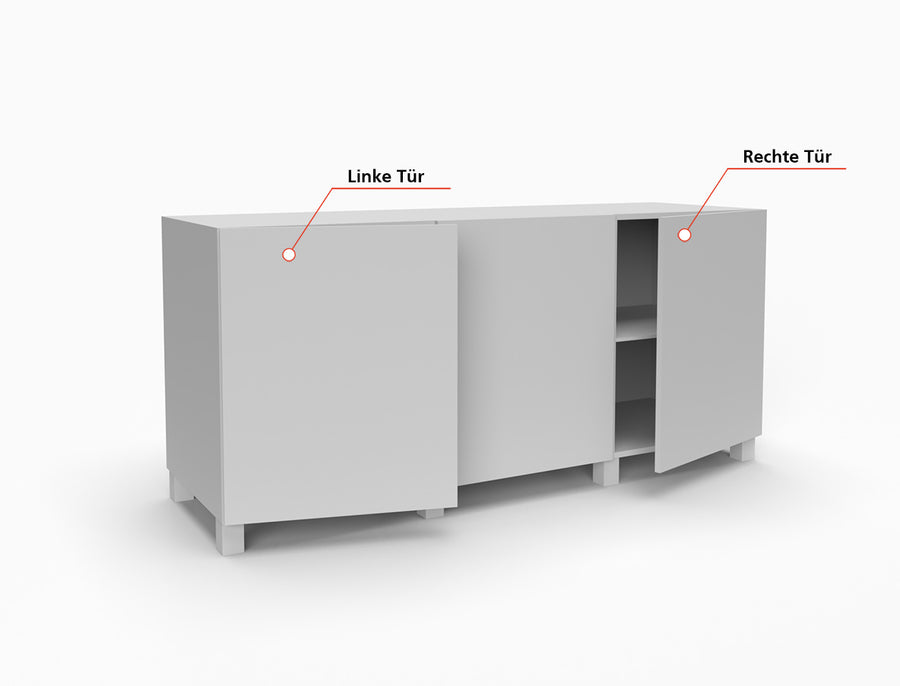 Darstellung einer linken und einer rechten Tür am IKEA BESTÅ